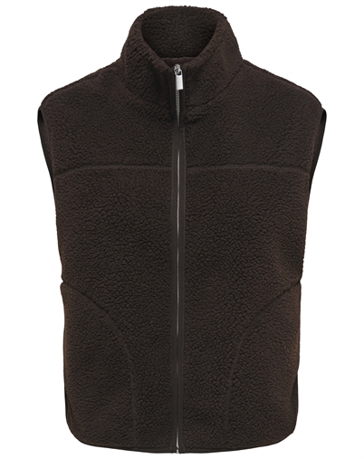 Only - ONLBaby Teddy High Zip Vest - Coffee Bean